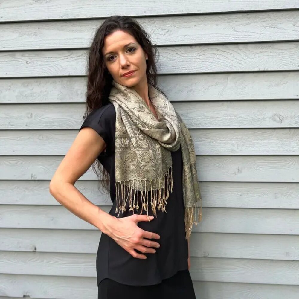 Screen Printed Modal Silk Scarf (VS1009B6)